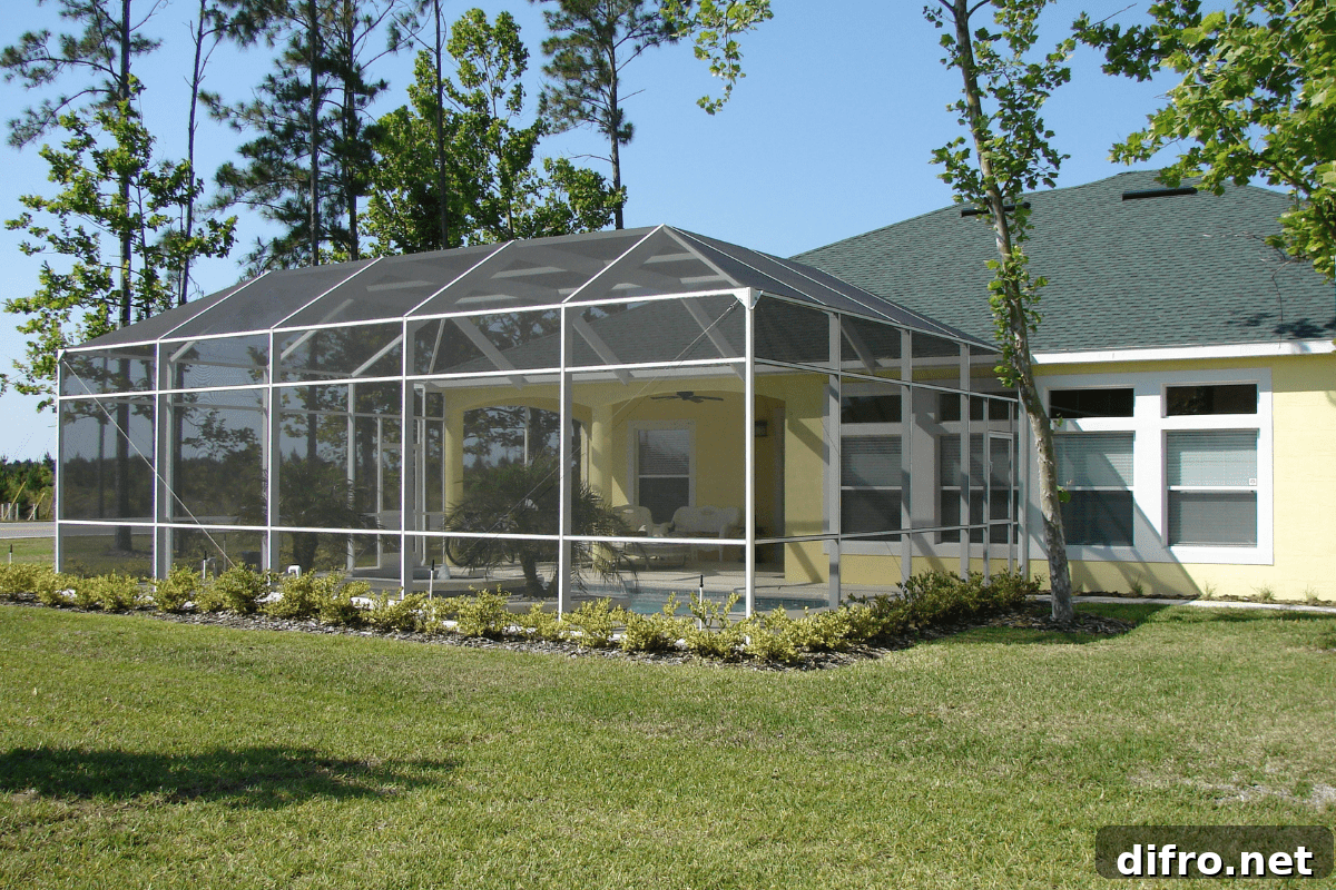 exterior sunroom on yellow house