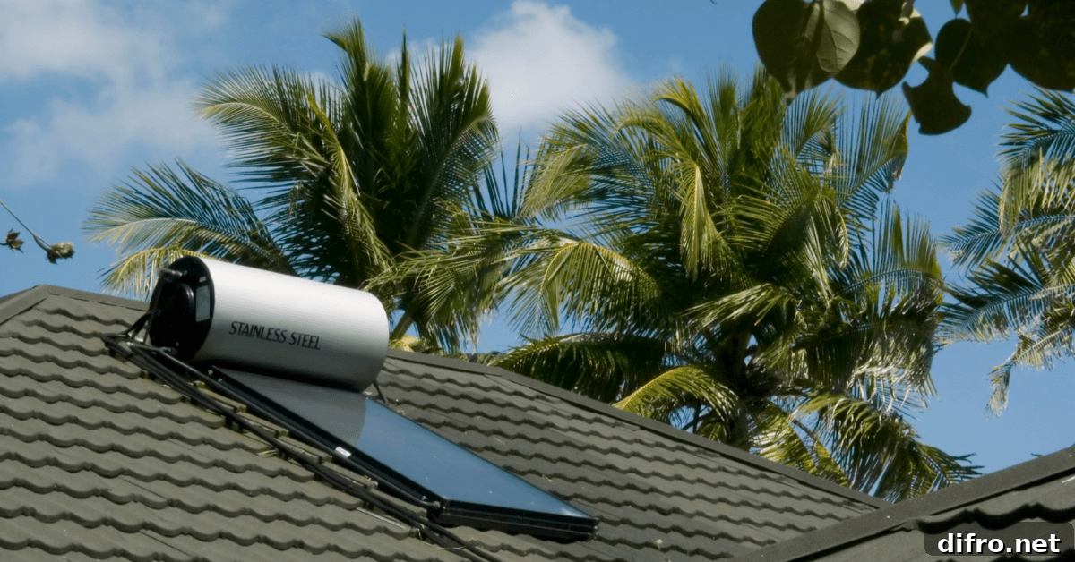 A solar pool heater unit on roof.