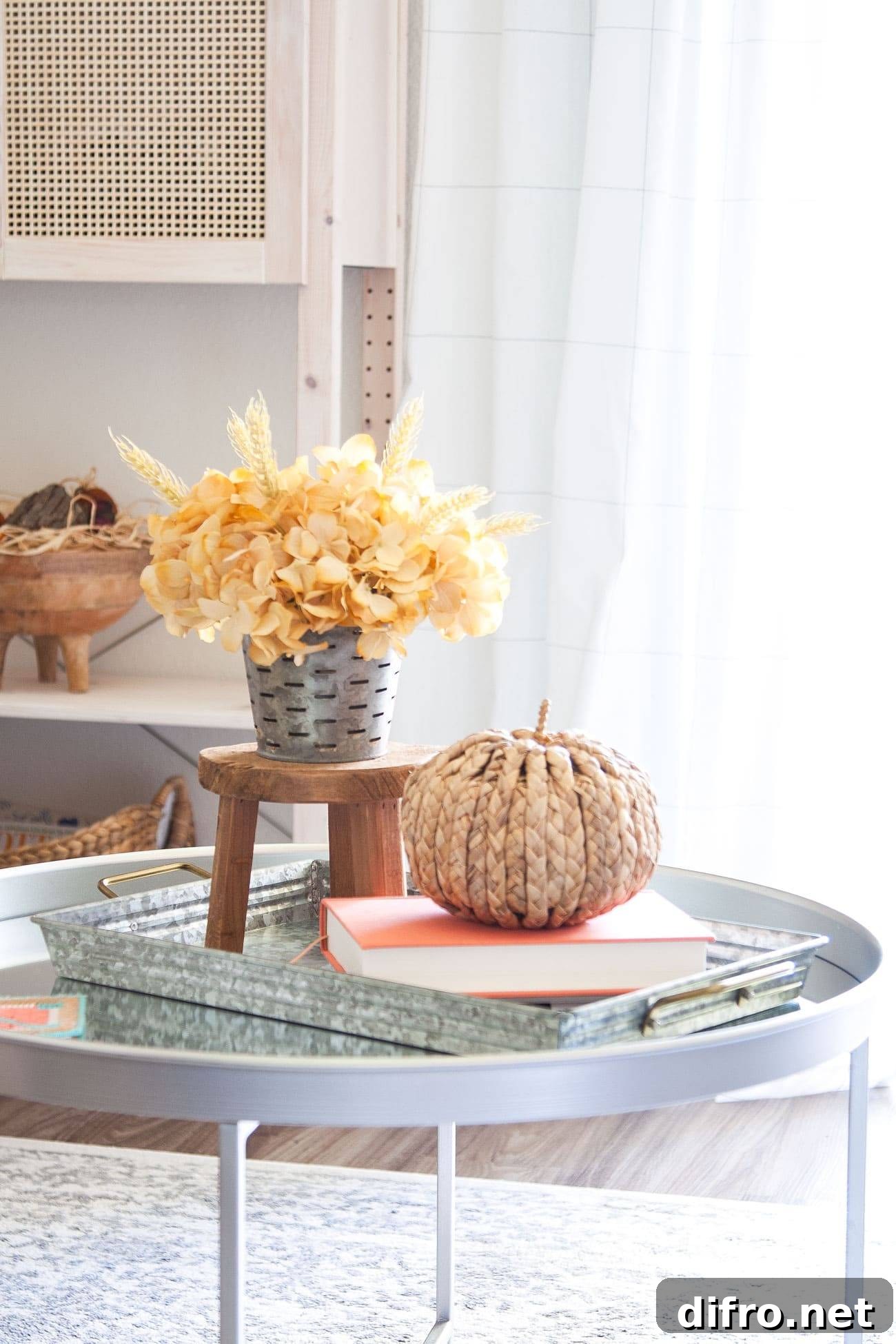 Interior decorated with dried flowers for autumn