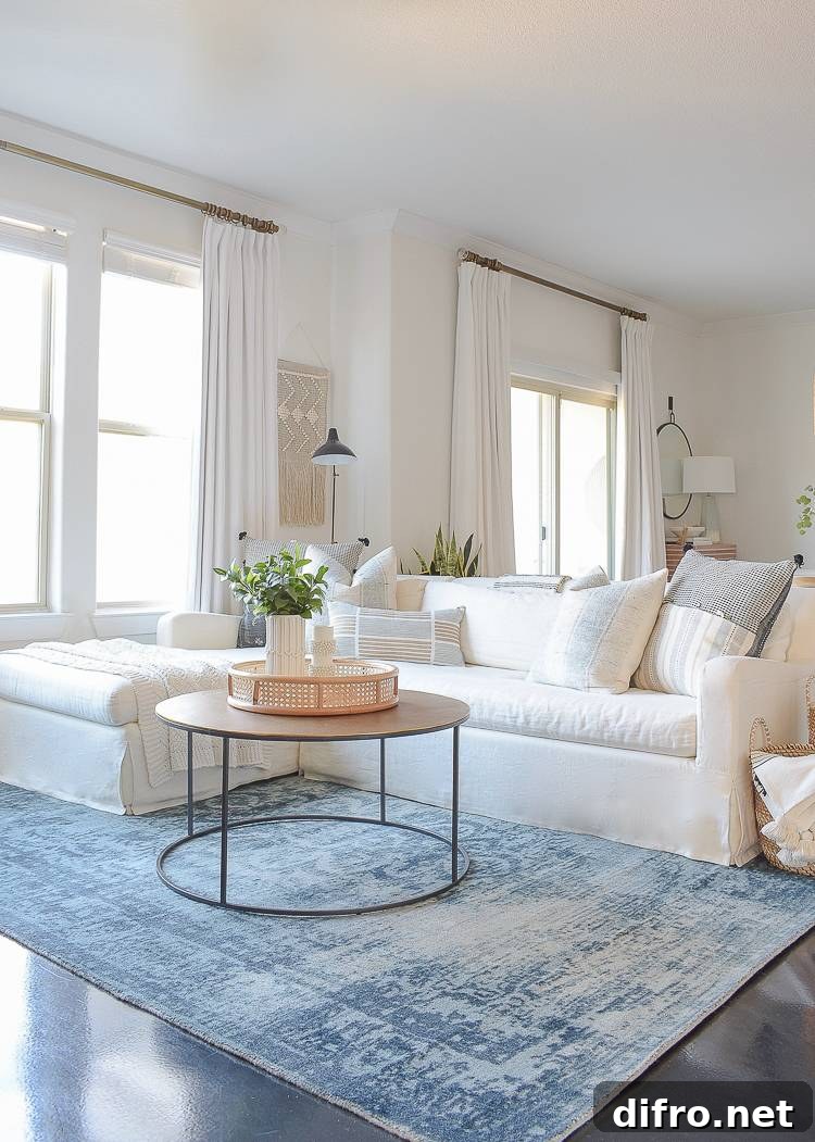 Z Design minimal winter living room with woven textures