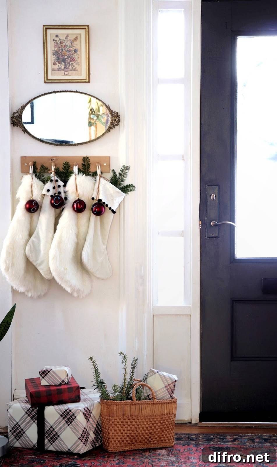 Carli eclectic entryway with winter decor
