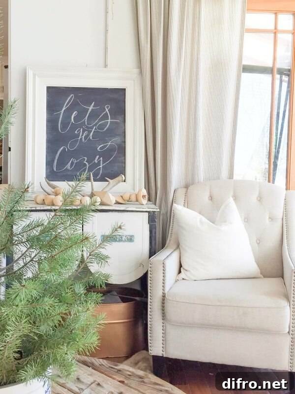 Sara farmhouse winter styling with antiques