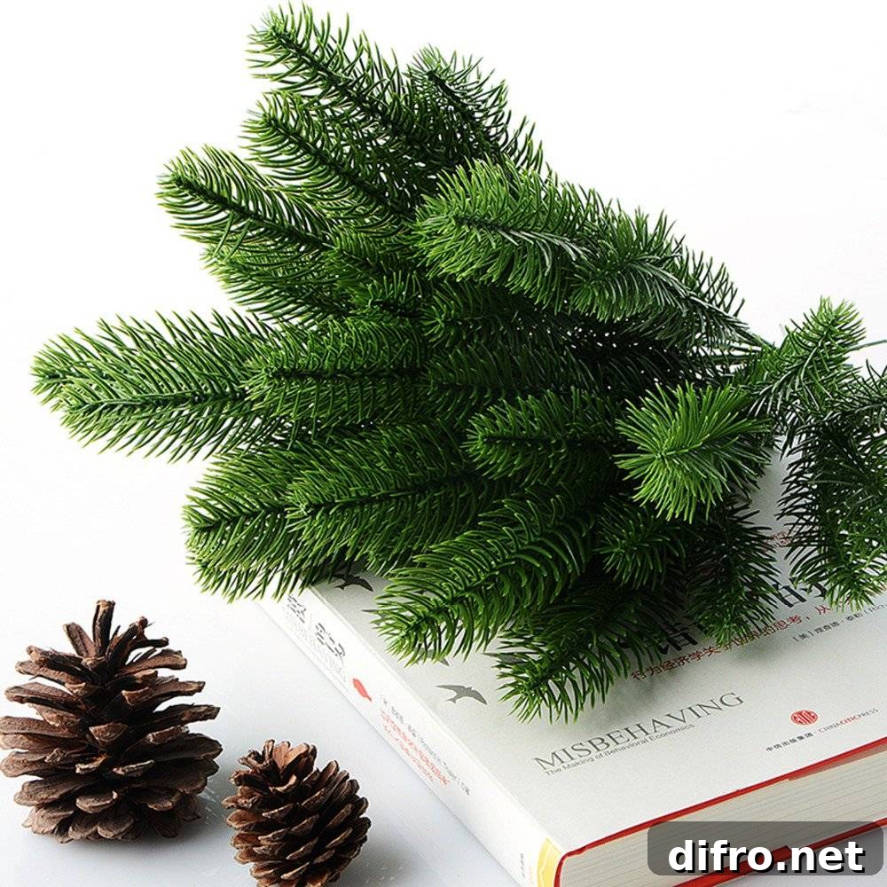 Artificial pine foliage used as table garland