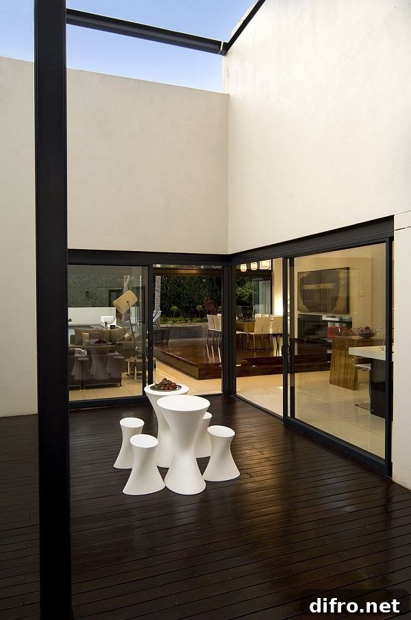Interior perspective with strong lines and natural light