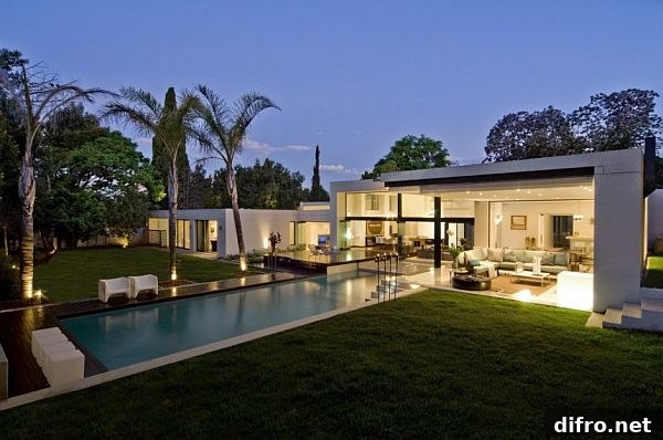 Open-plan living room with minimalist furnishings