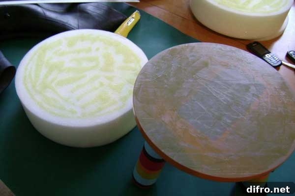 Textile detail and stool structure