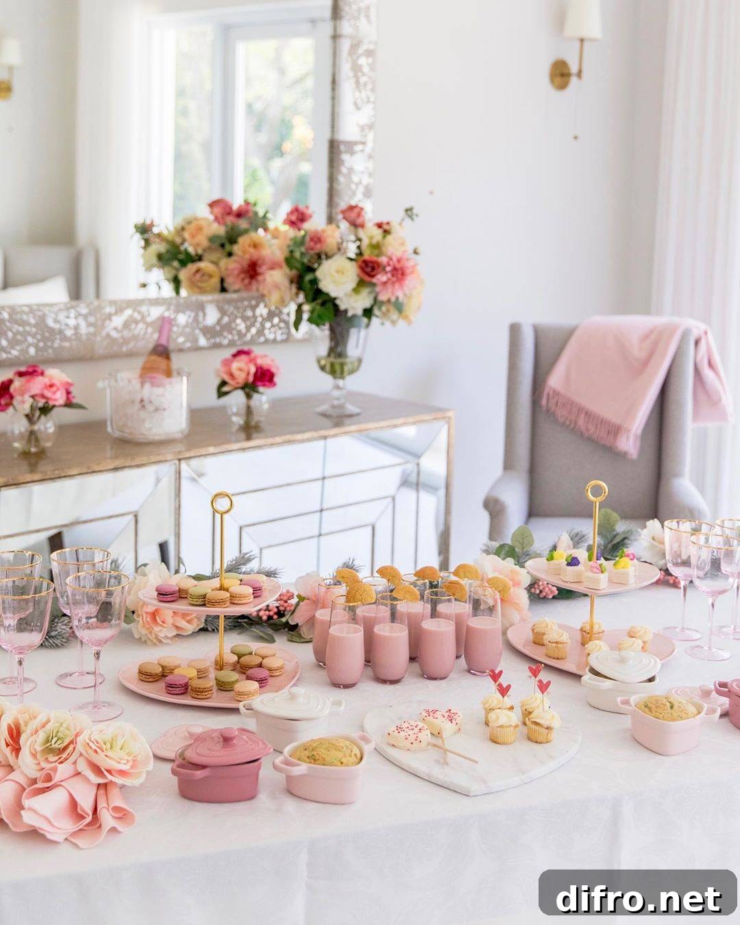 Valentine buffet table