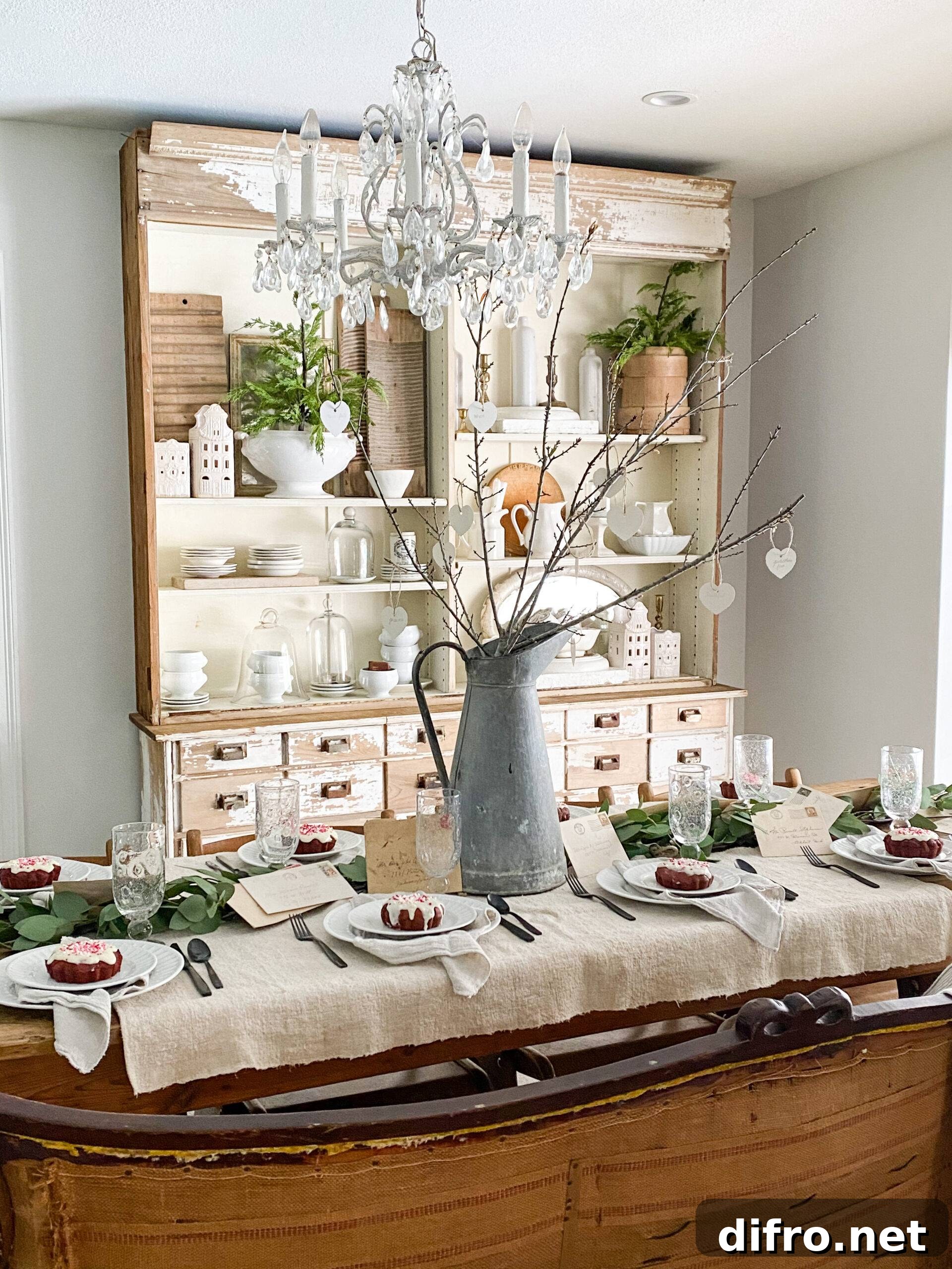 Simple budget-friendly Valentine's table