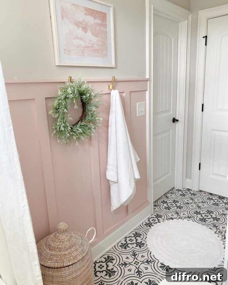 pink wall bathroom