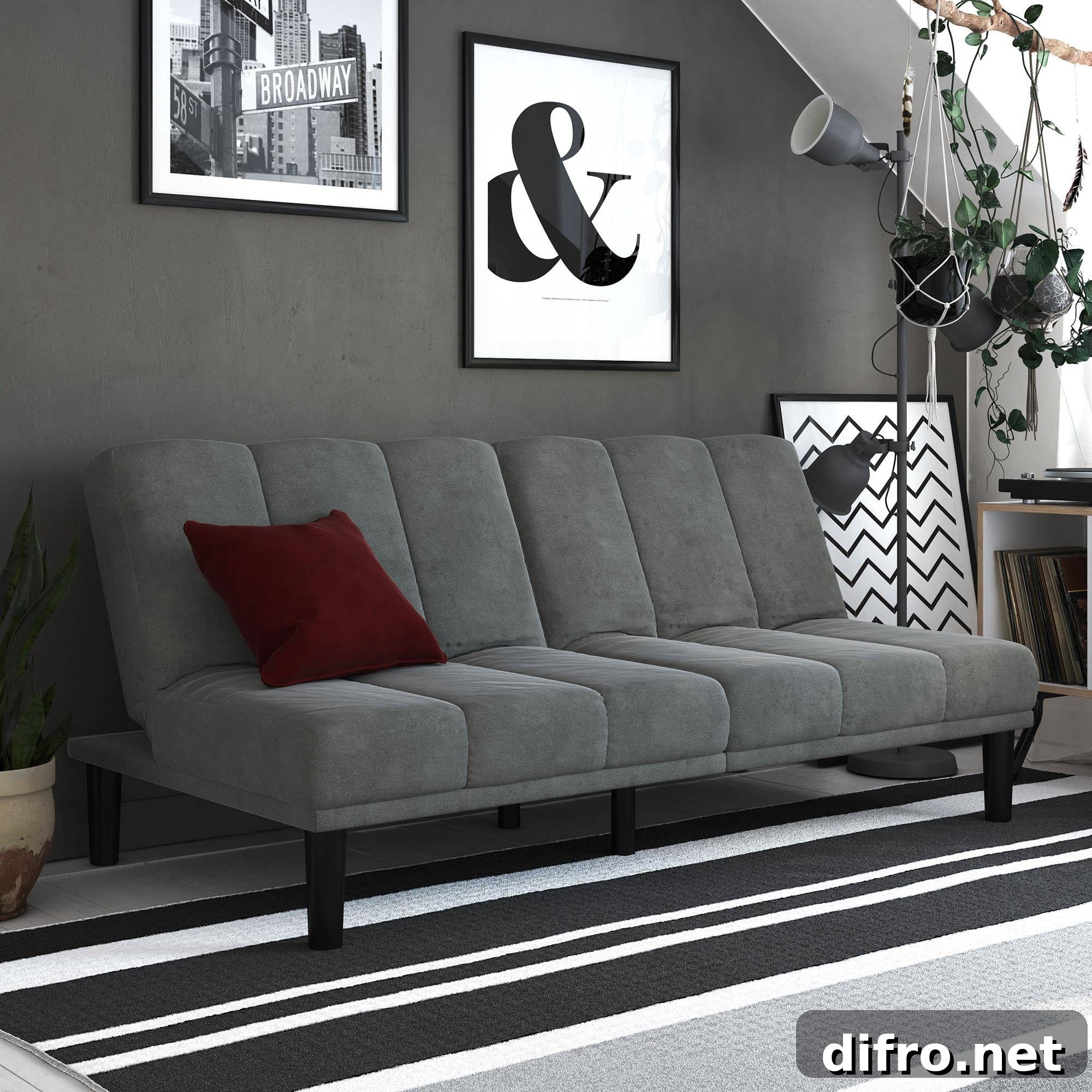 gray futon