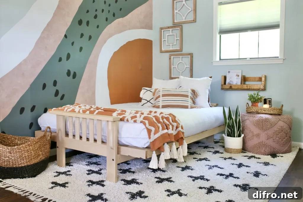 white futon boho room