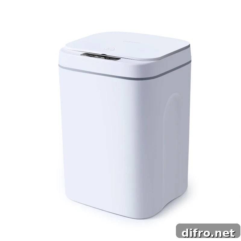 Trash can with a sensor