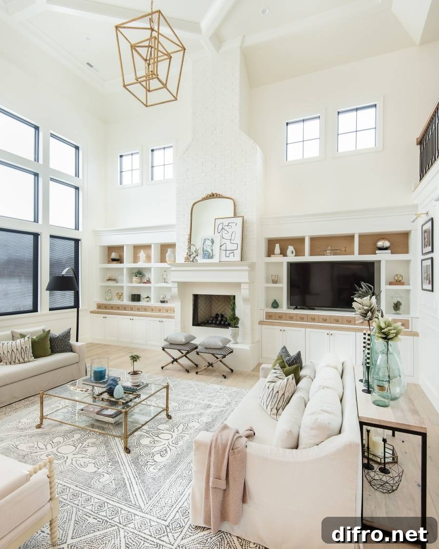 living room decorated for spring