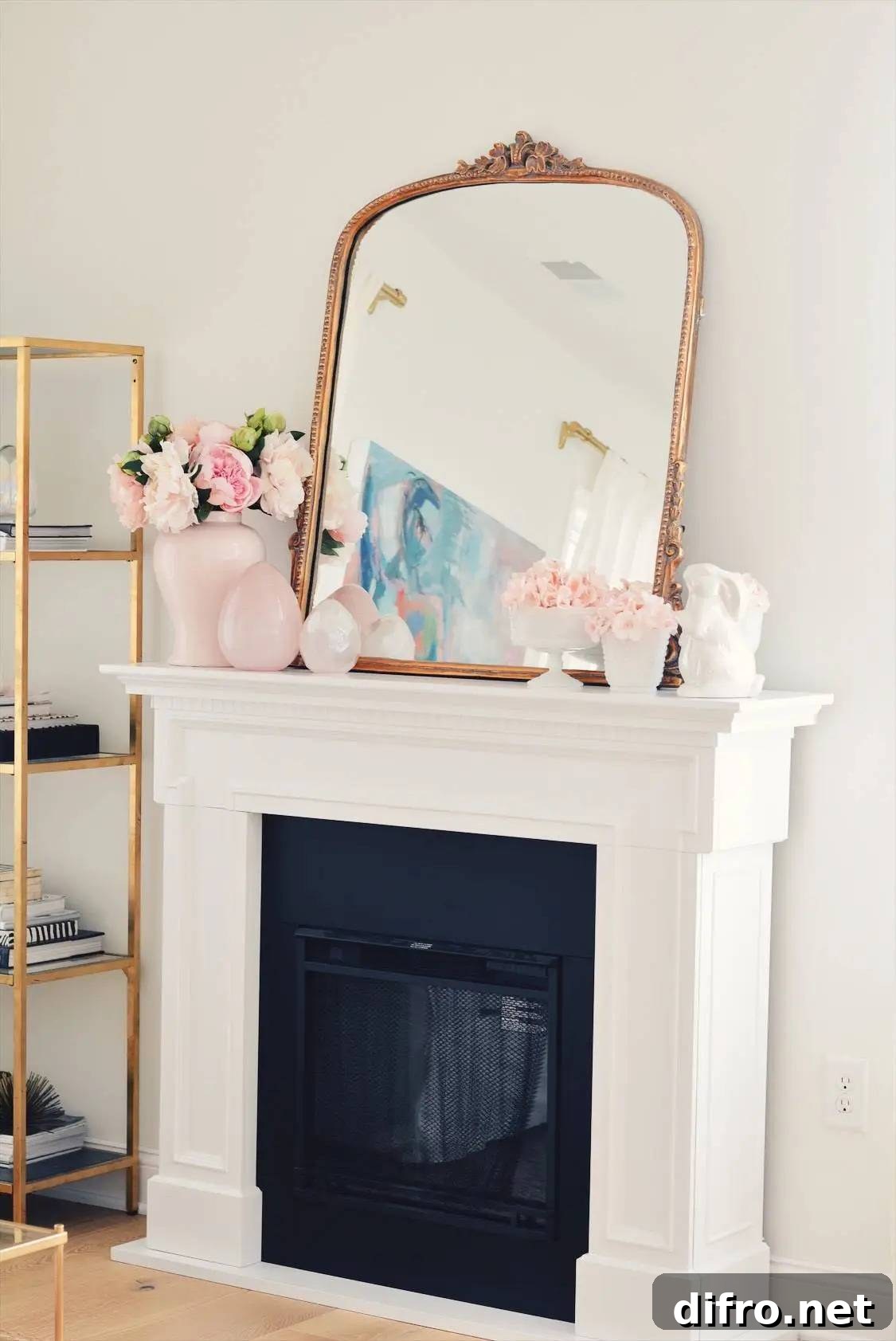 living room decorated for spring