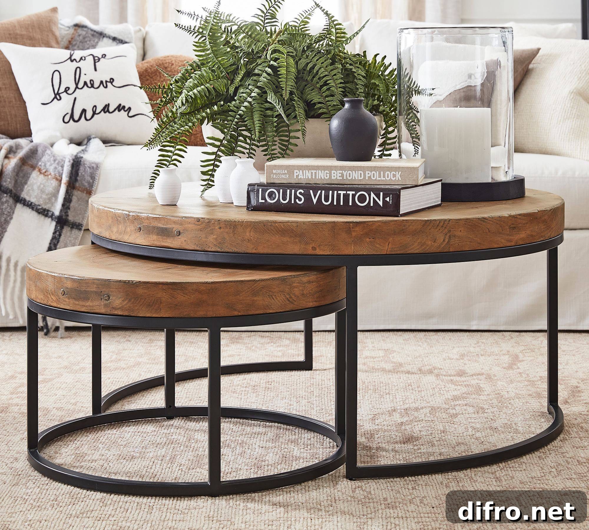 Round nesting coffee table high-end example