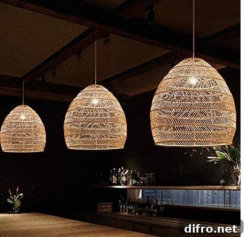 Affordable rattan pendant light
