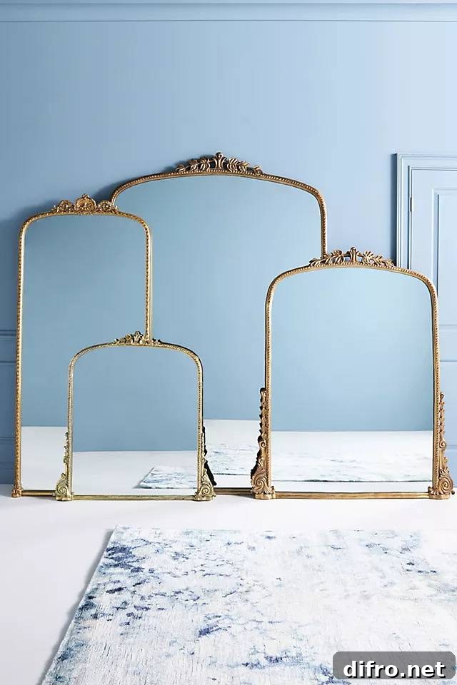 Designer arched mirror