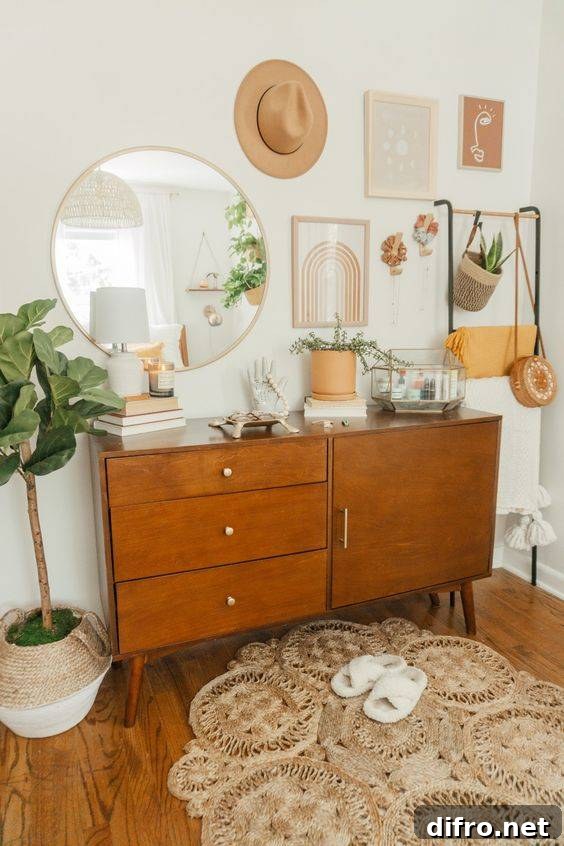 decorated dresser top
