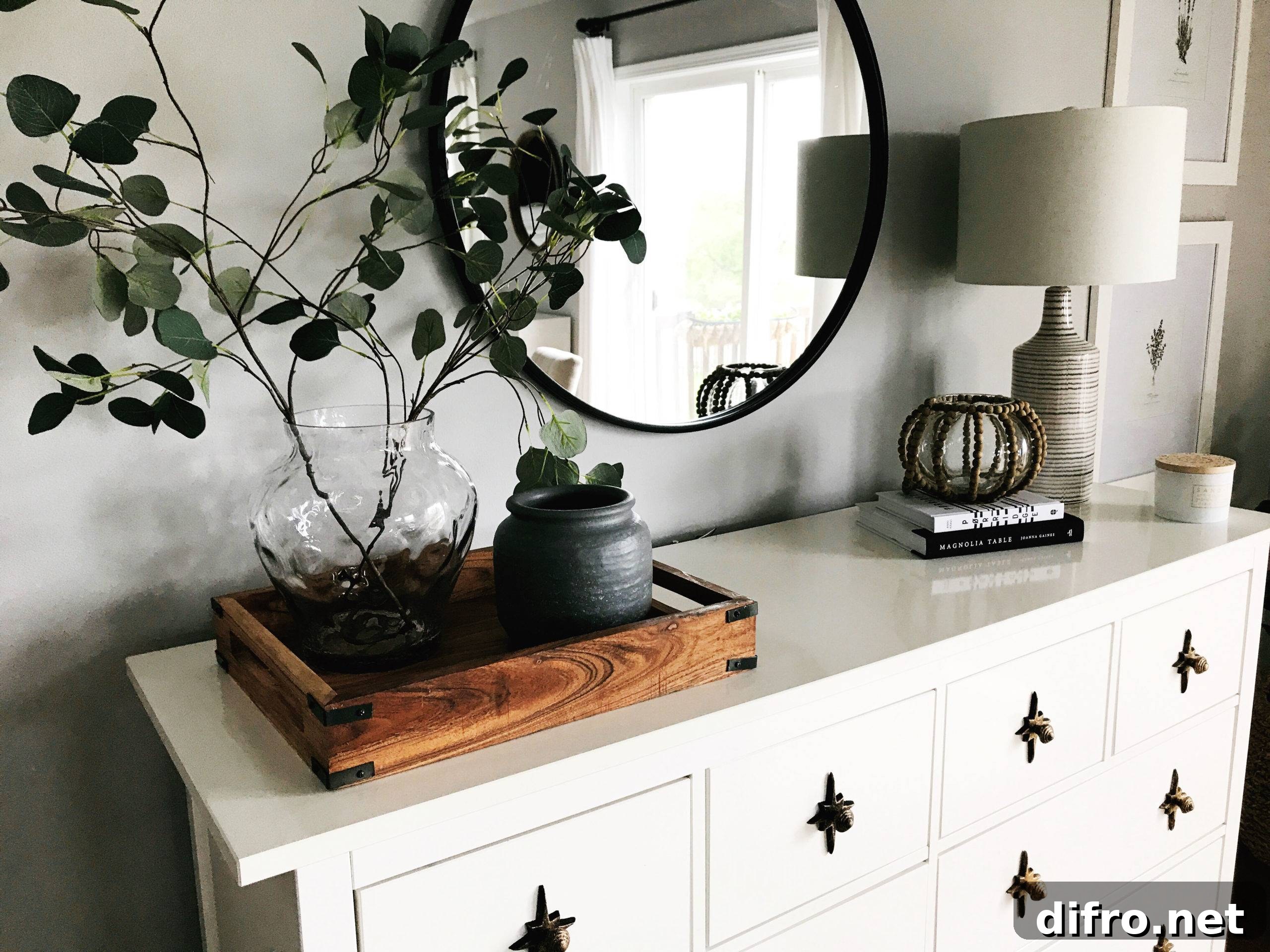 decorated dresser top