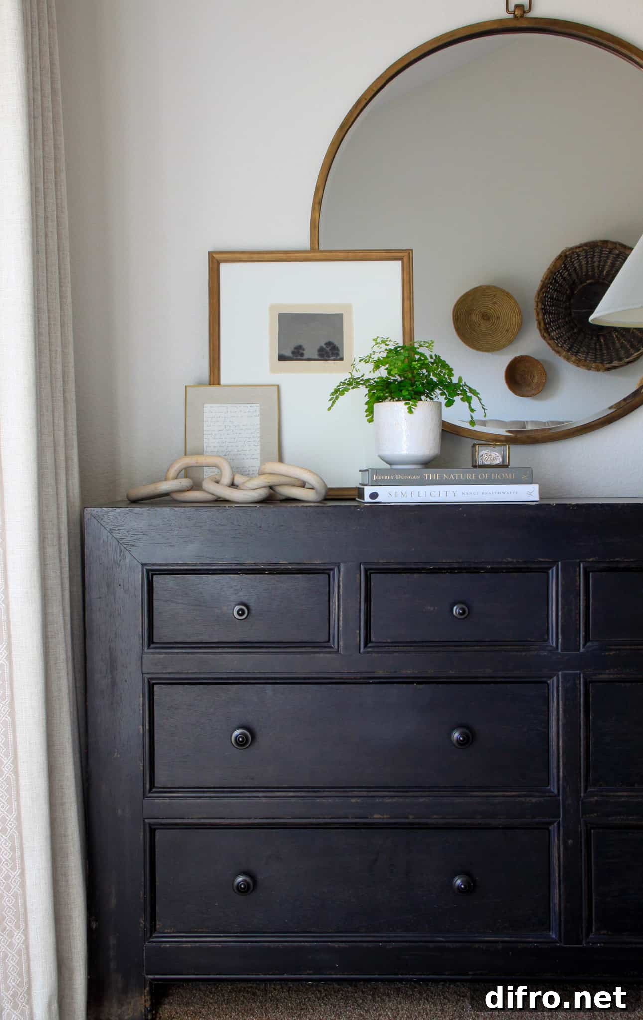 decorated dresser top