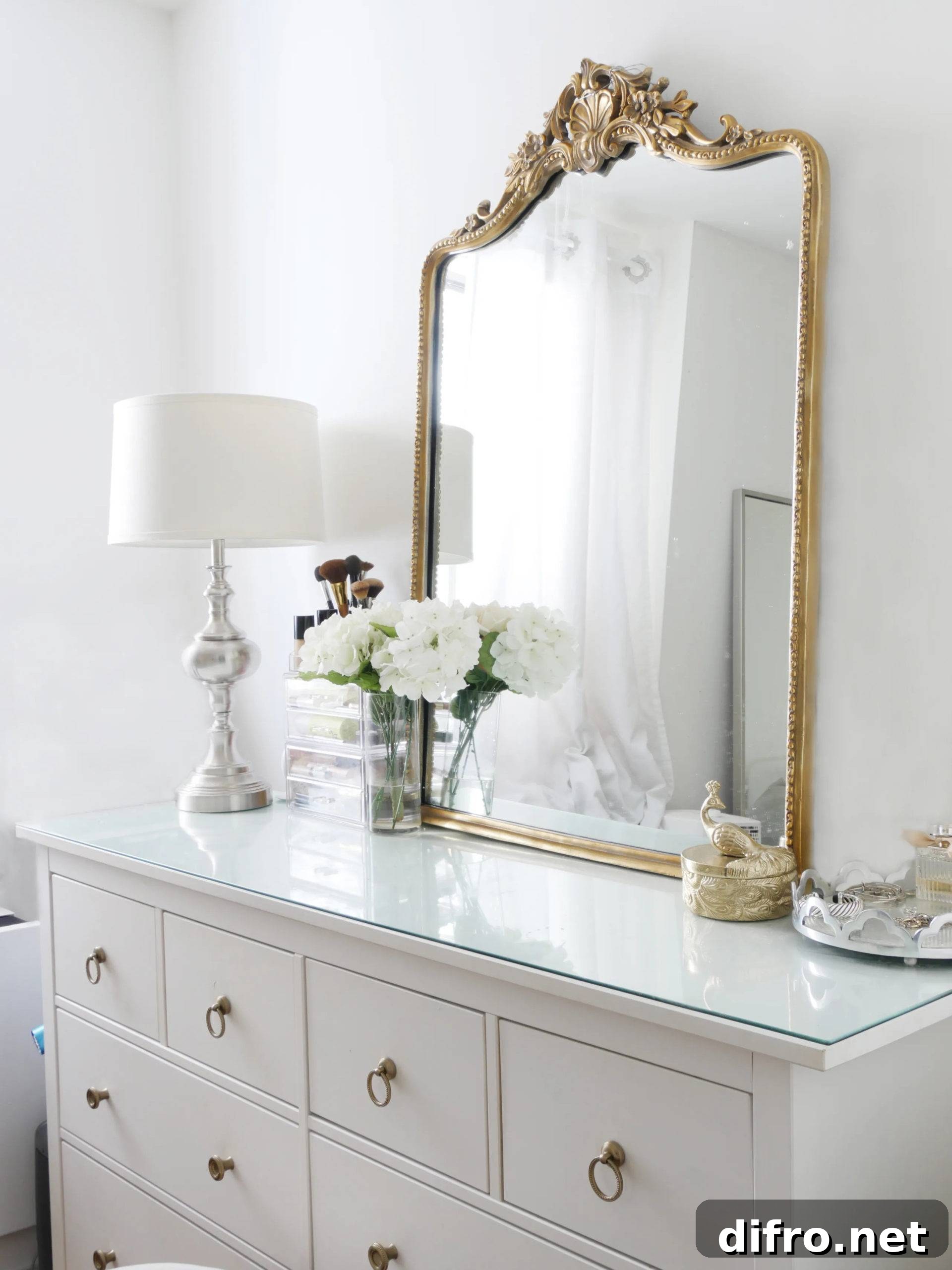 decorated dresser top