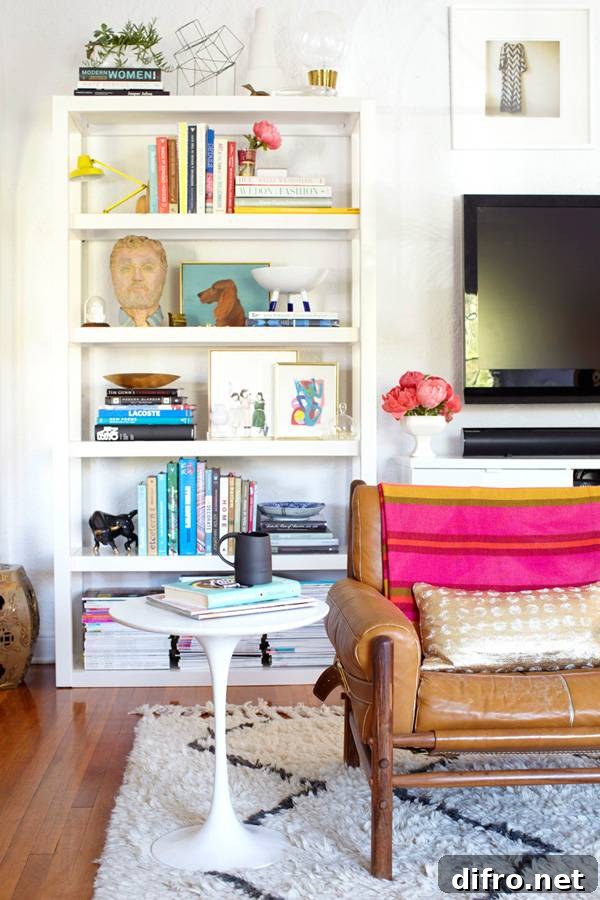 styled bookshelves