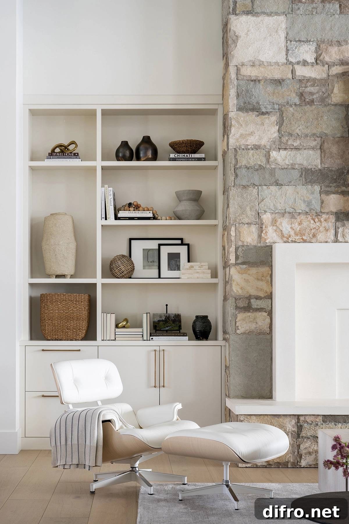 styled bookshelves