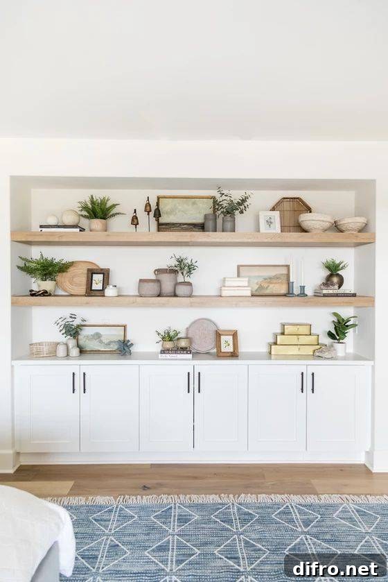 styled bookshelves