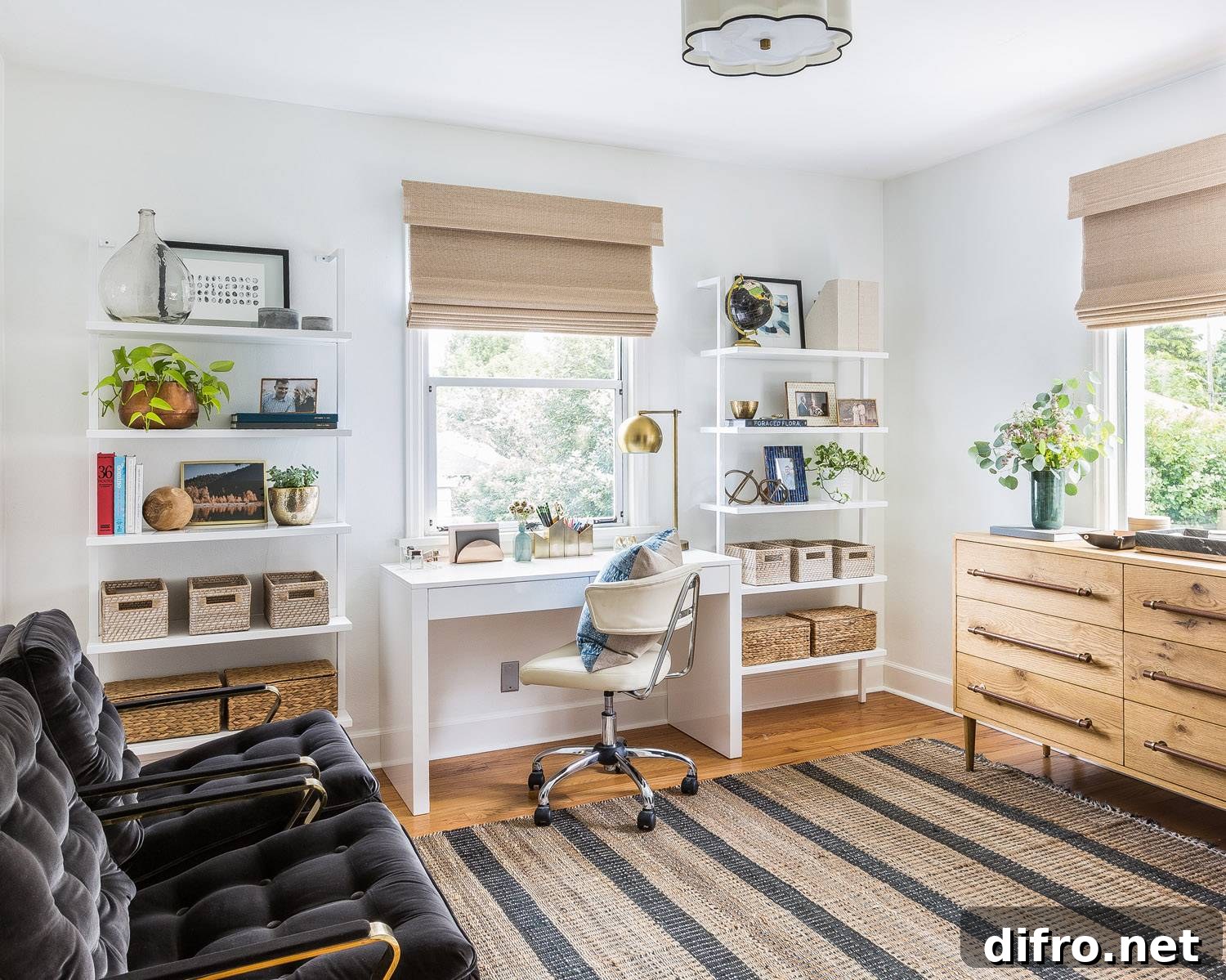 styled bookshelves