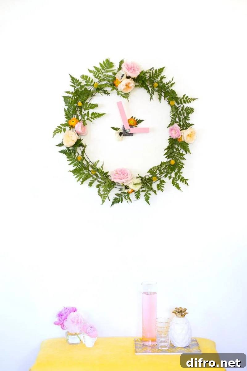 floral wall clock
