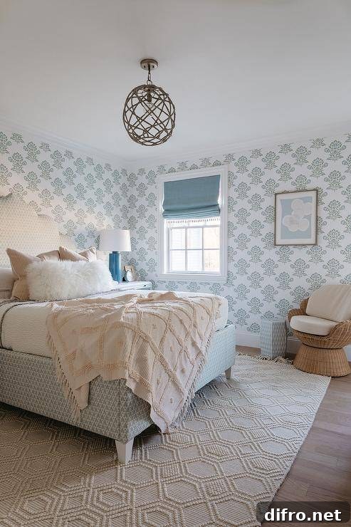 Macrame fringe rug beneath a Moroccan style bed with decorative pillows.
