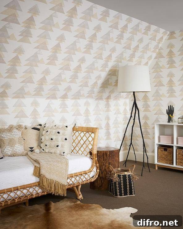 Serena & Lily Avalon Daybed accented with boho pillows on a cowhide rug.