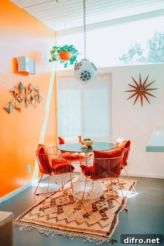 Orange-accented room