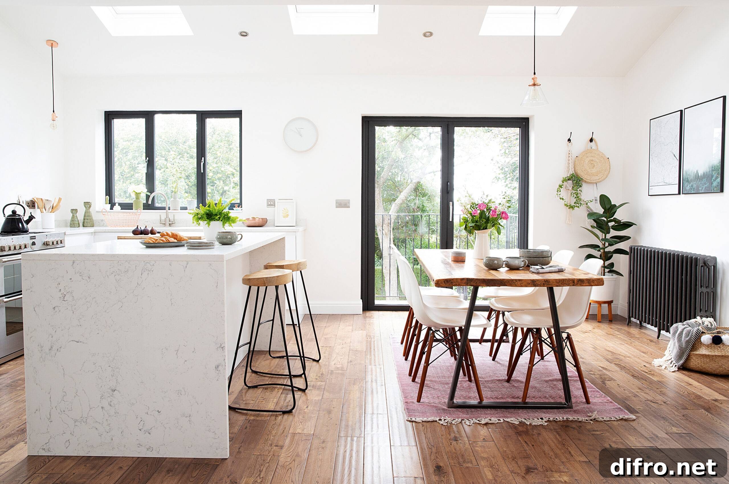 open plan living room and kitchen