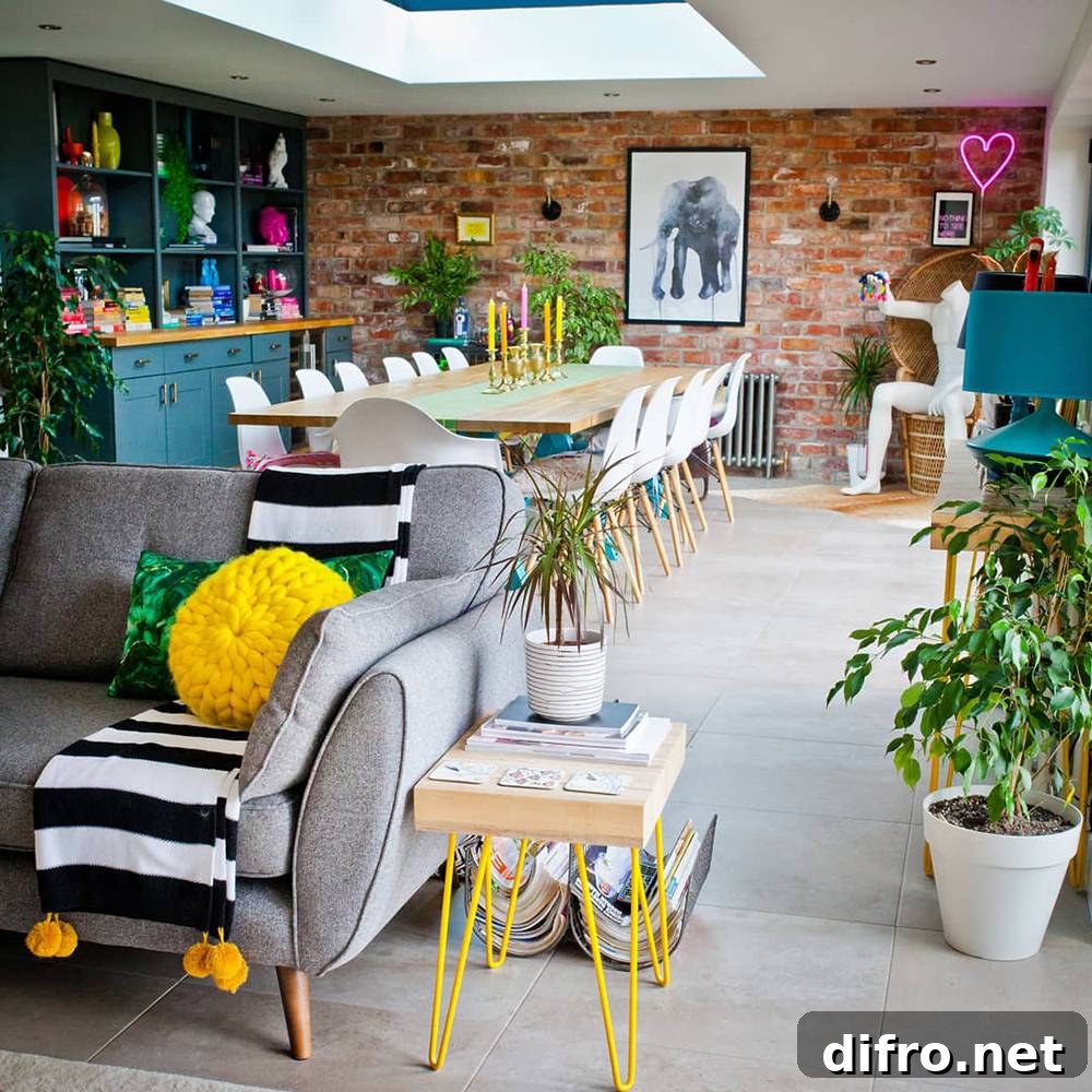open plan living room and kitchen