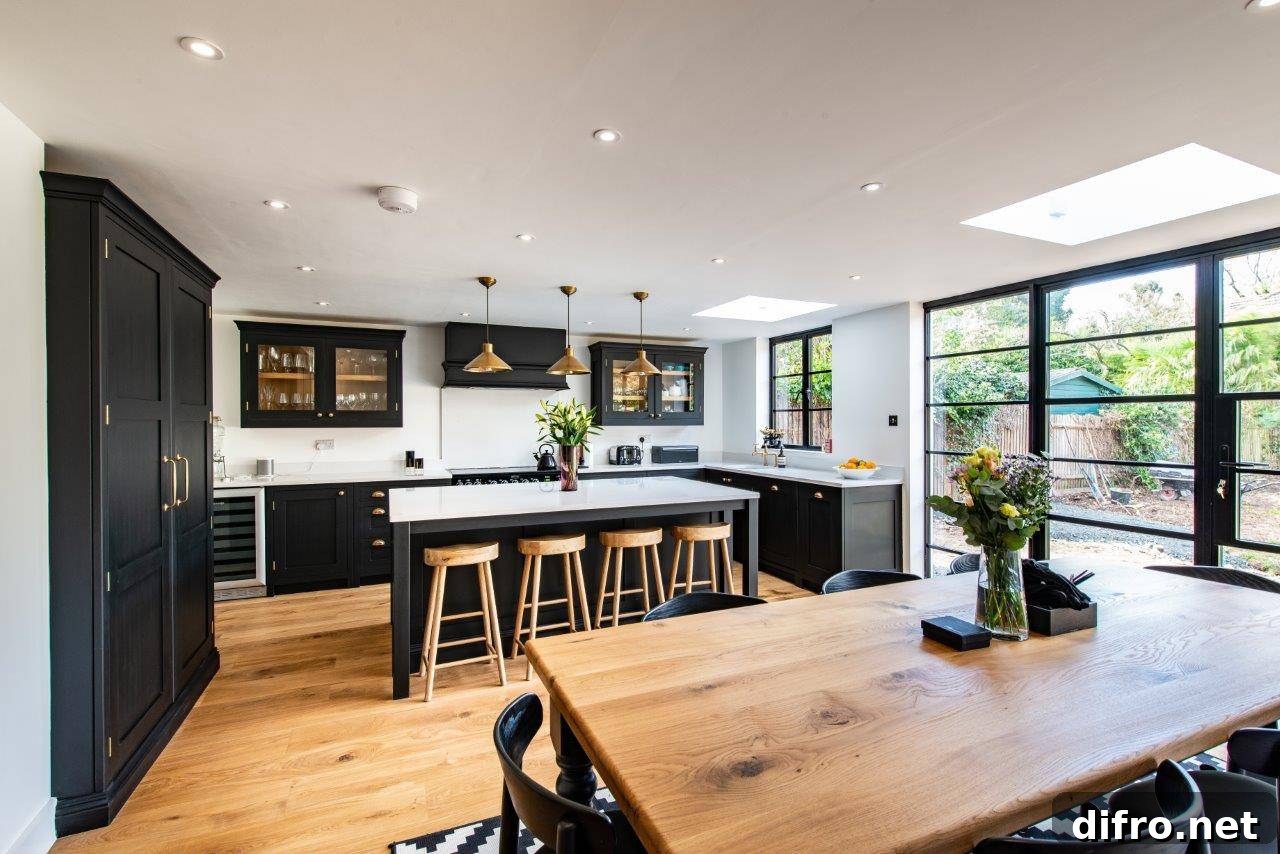 open plan living room and kitchen