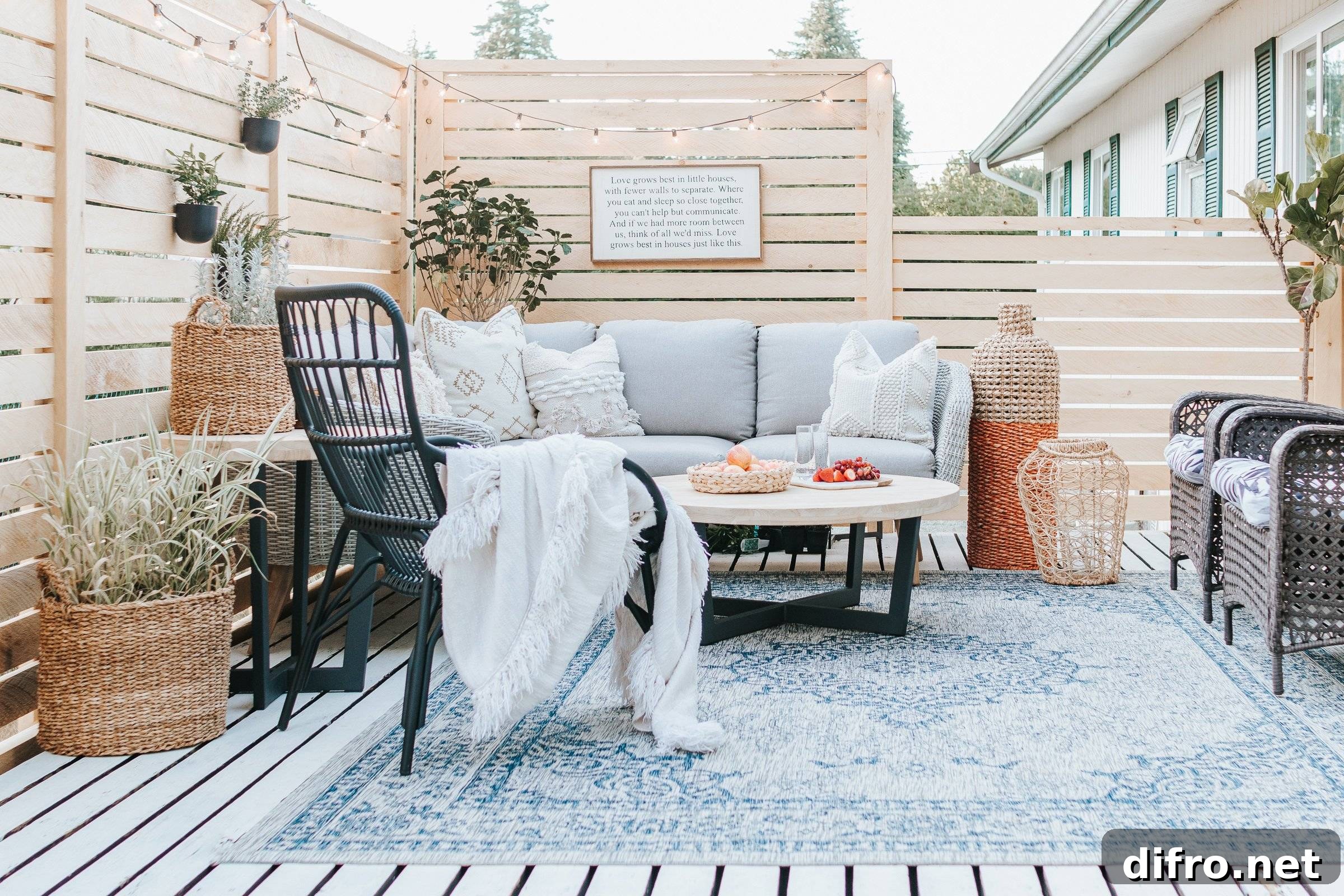 Spacious patio deck with seating