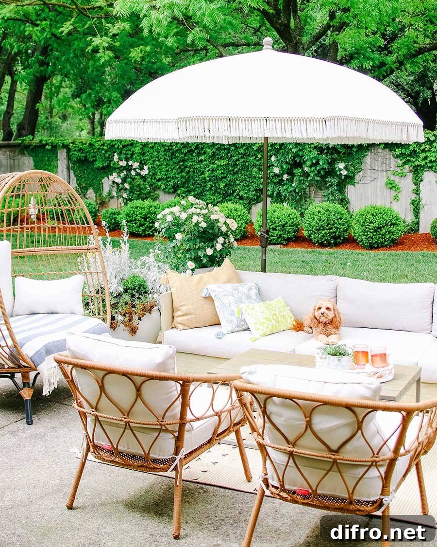 Durable patio furniture on a deck