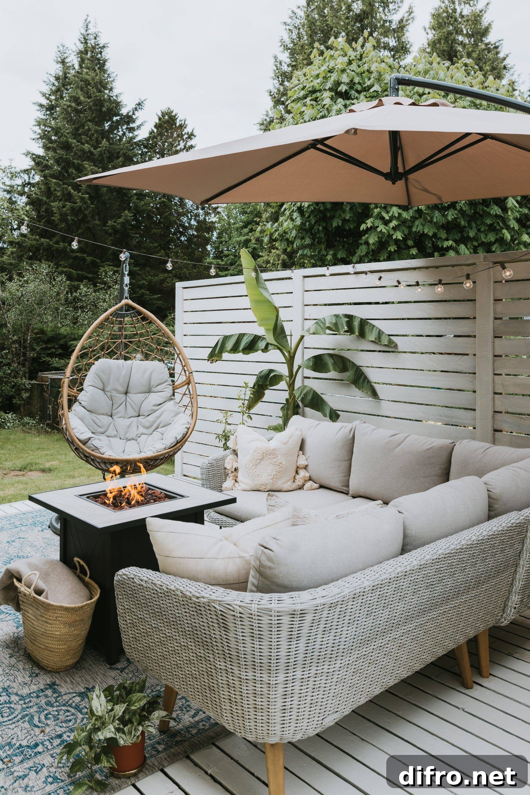 Stylish outdoor seating area