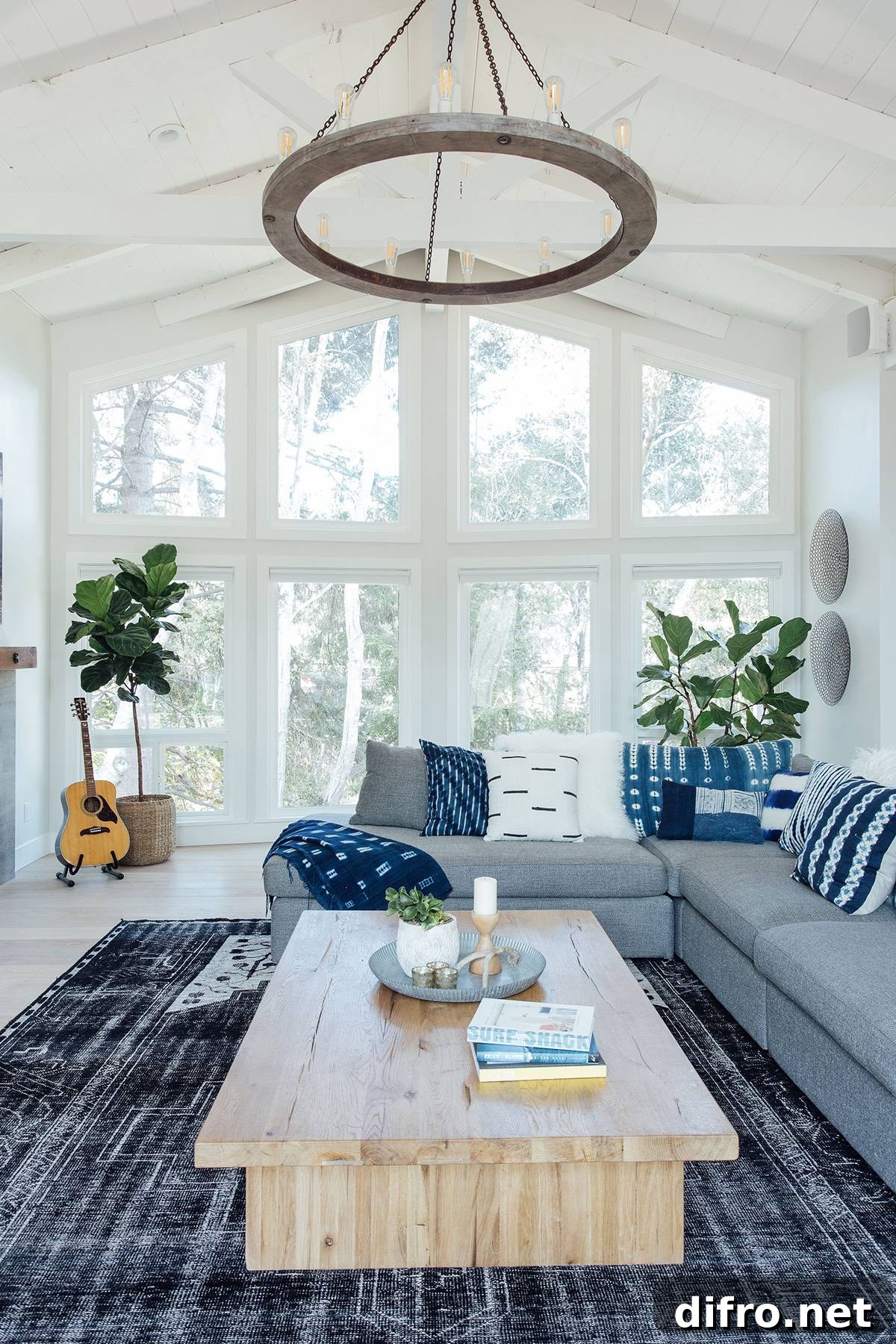 rustic chic interior textures and lighting