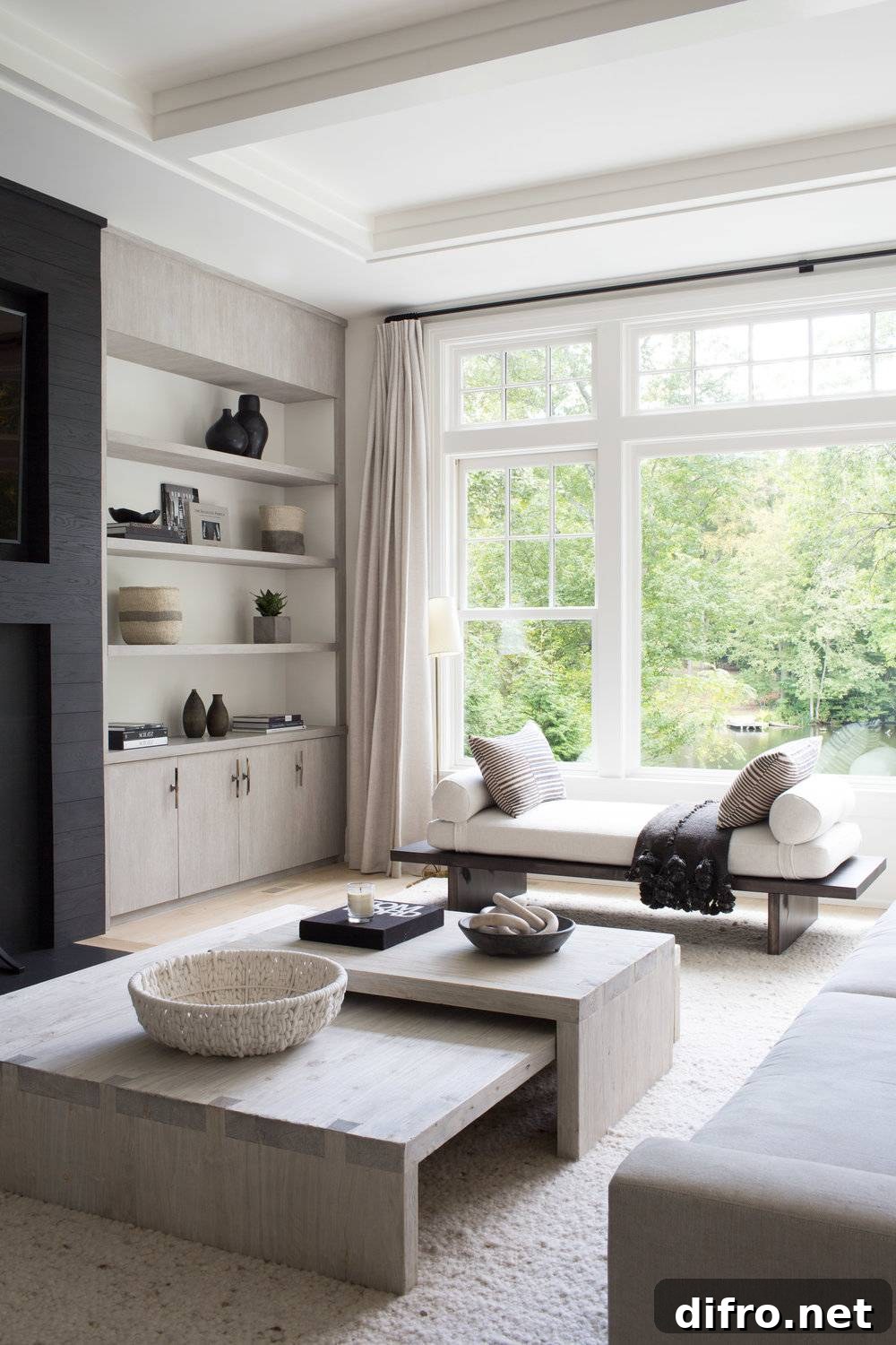 Sunlit interior with warm decor
