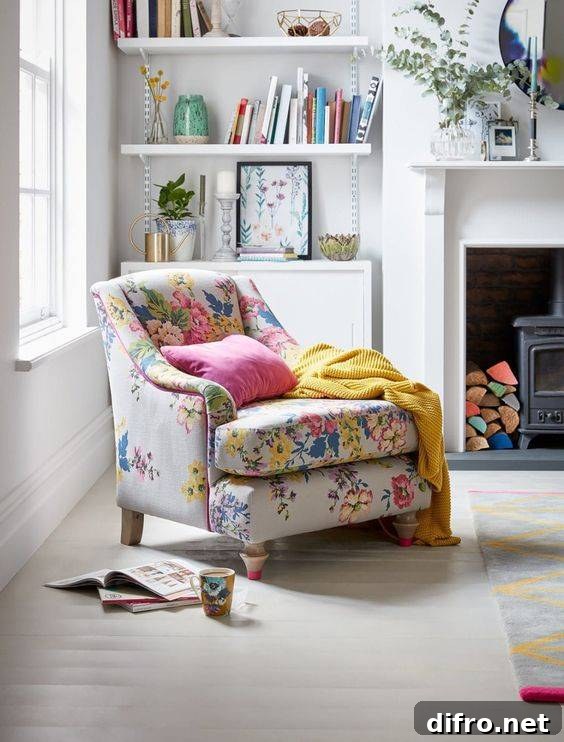 floral armchair