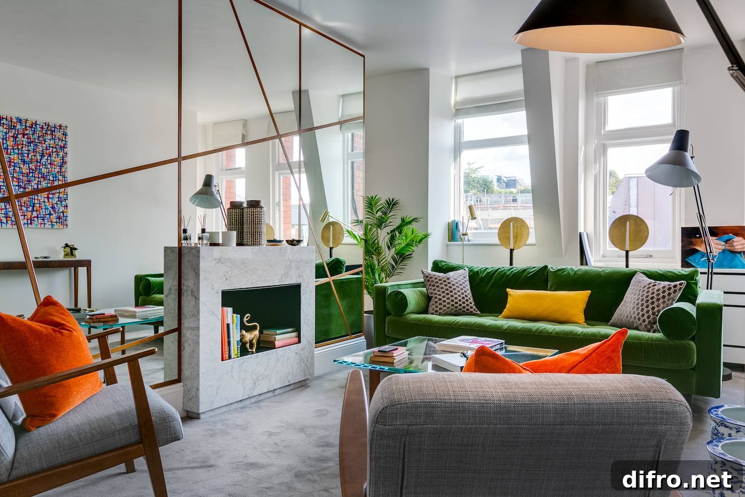 mirror wall decor in living room