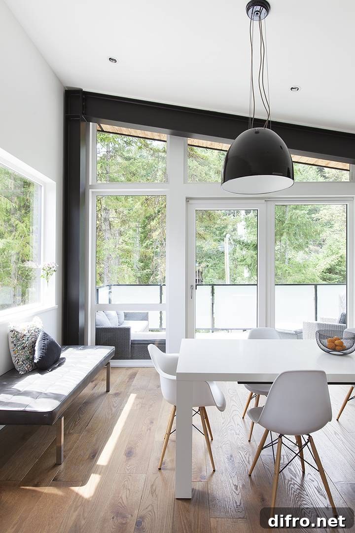 white dining set under black industrial light