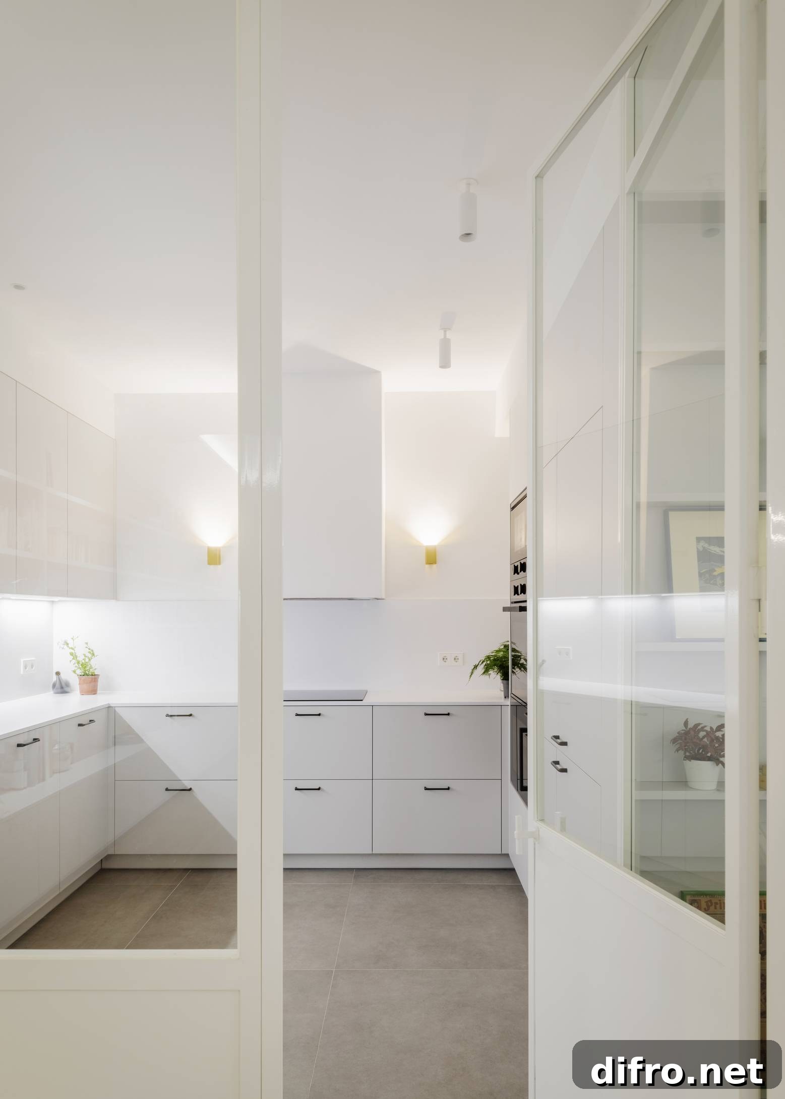white modern kitchen with natural light 