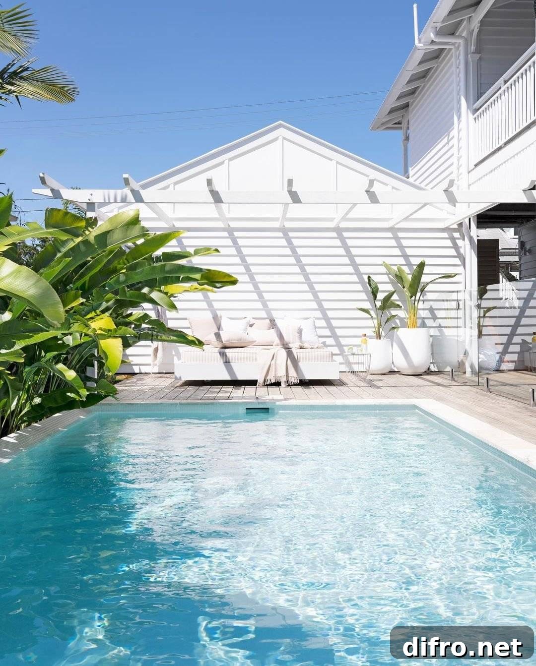Modern pool with integrated smart controls