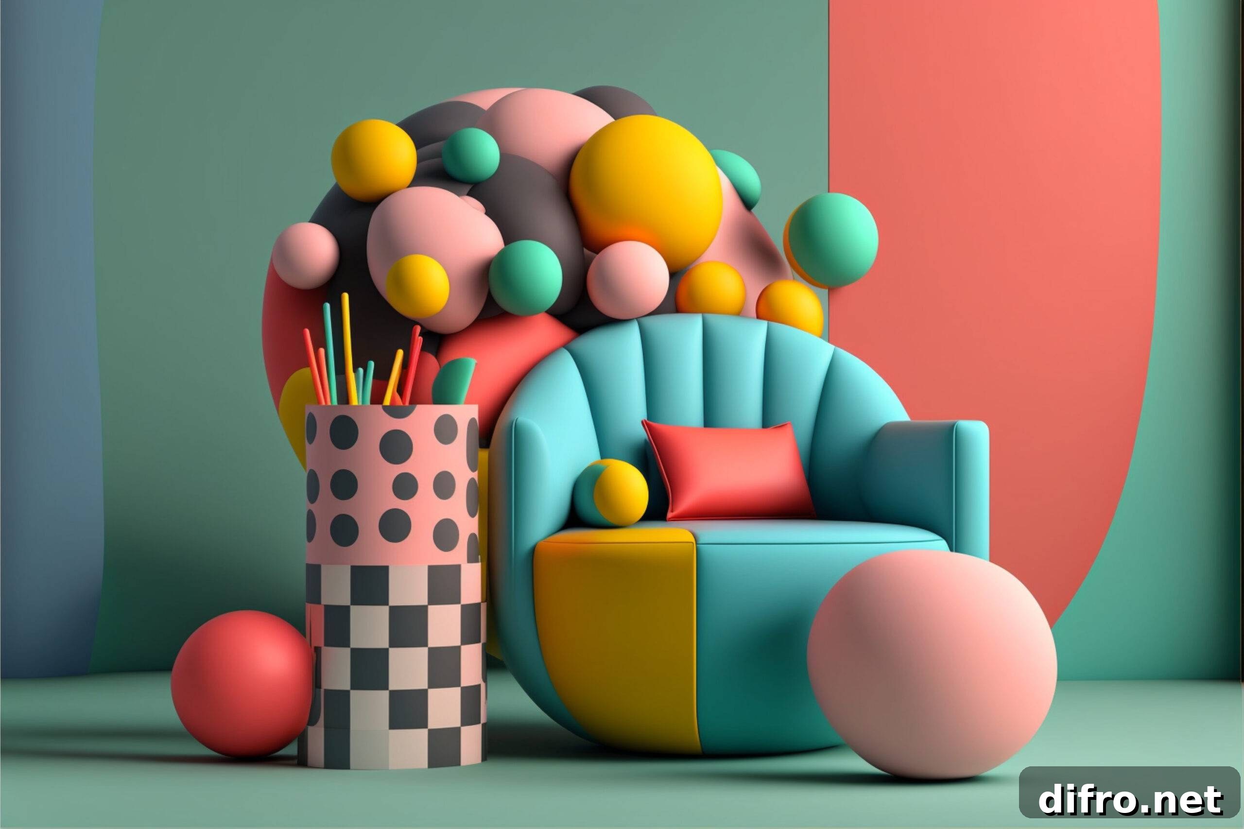ai rendering of the memphis design style