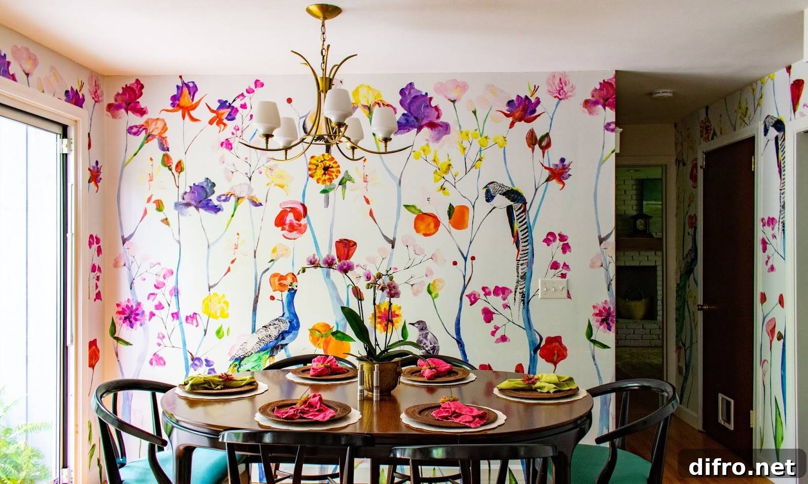 Boho eclectic interior featuring a statement piece