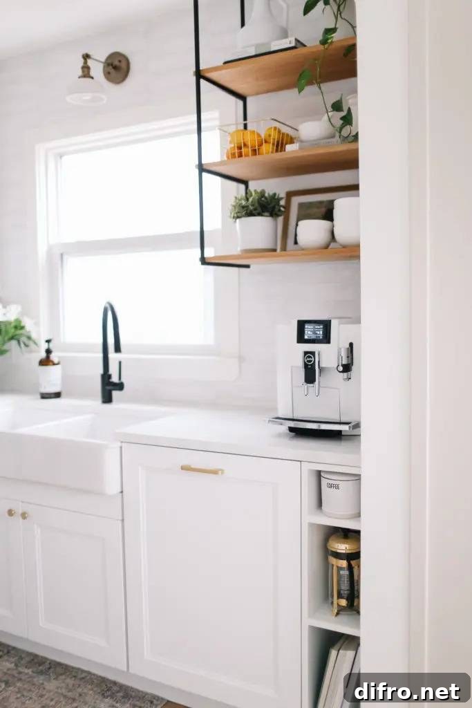 Open kitchen shelving