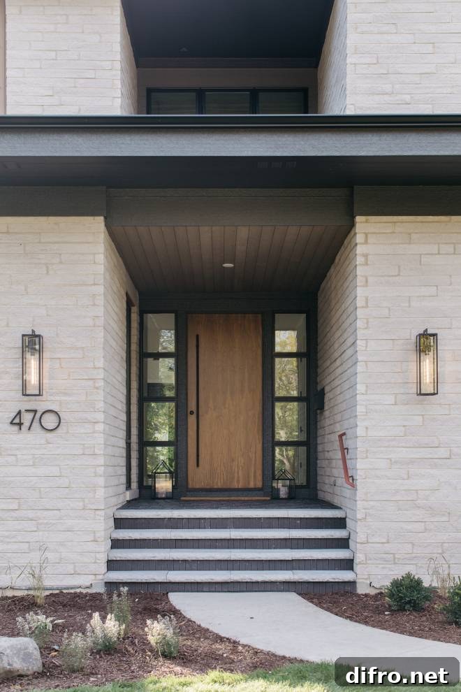 modern wooden front door